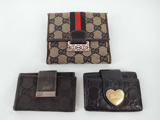 GUCCI GG 3-Piece Accessory Set, including Sherry Line and GUCCI Wallets