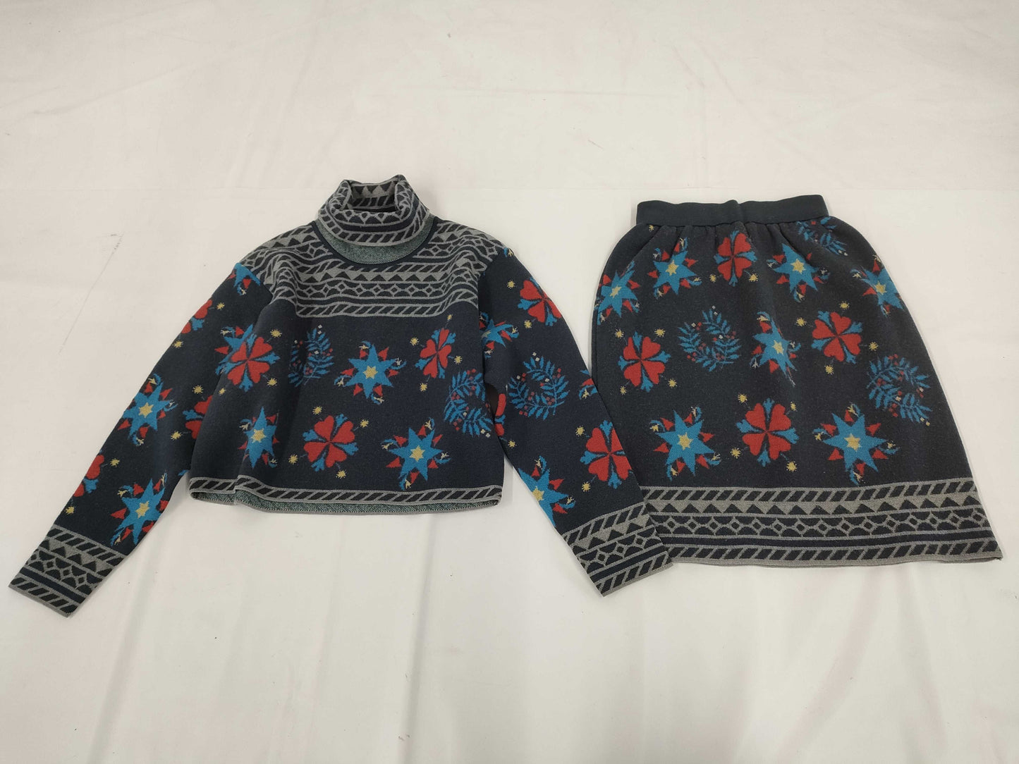 Dior Christian Dior Rare Print All-Over Set Wool Turtleneck Skirt Christian Dior Other Apparel