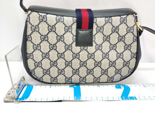 GUCCI GG Supreme GUCCI Old Gucci Sherry Line Gray Shoulder Bag 66.02.024