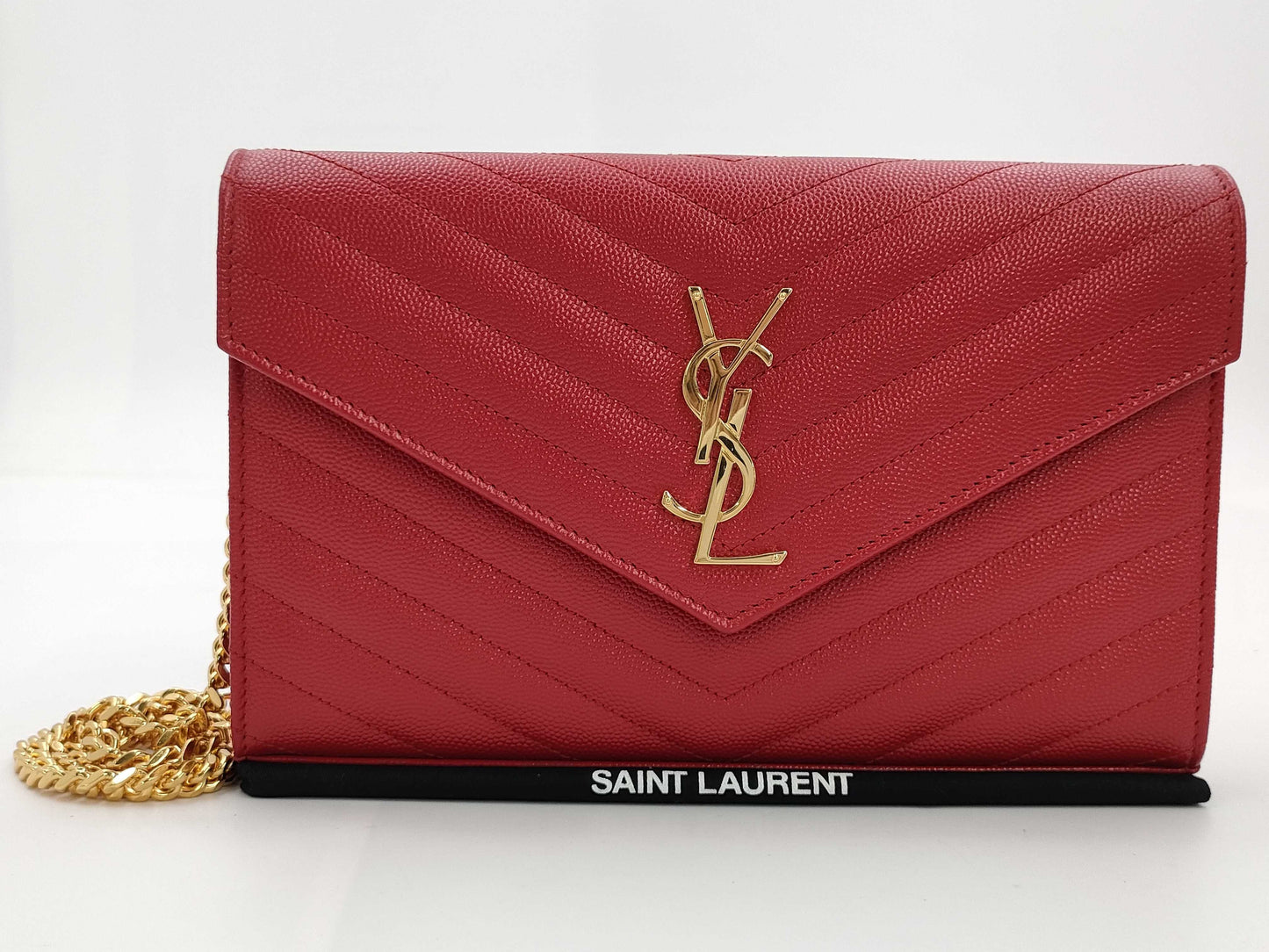 SAINT LAURENT Saint Laurent Long Wallet Shoulder Bag Red