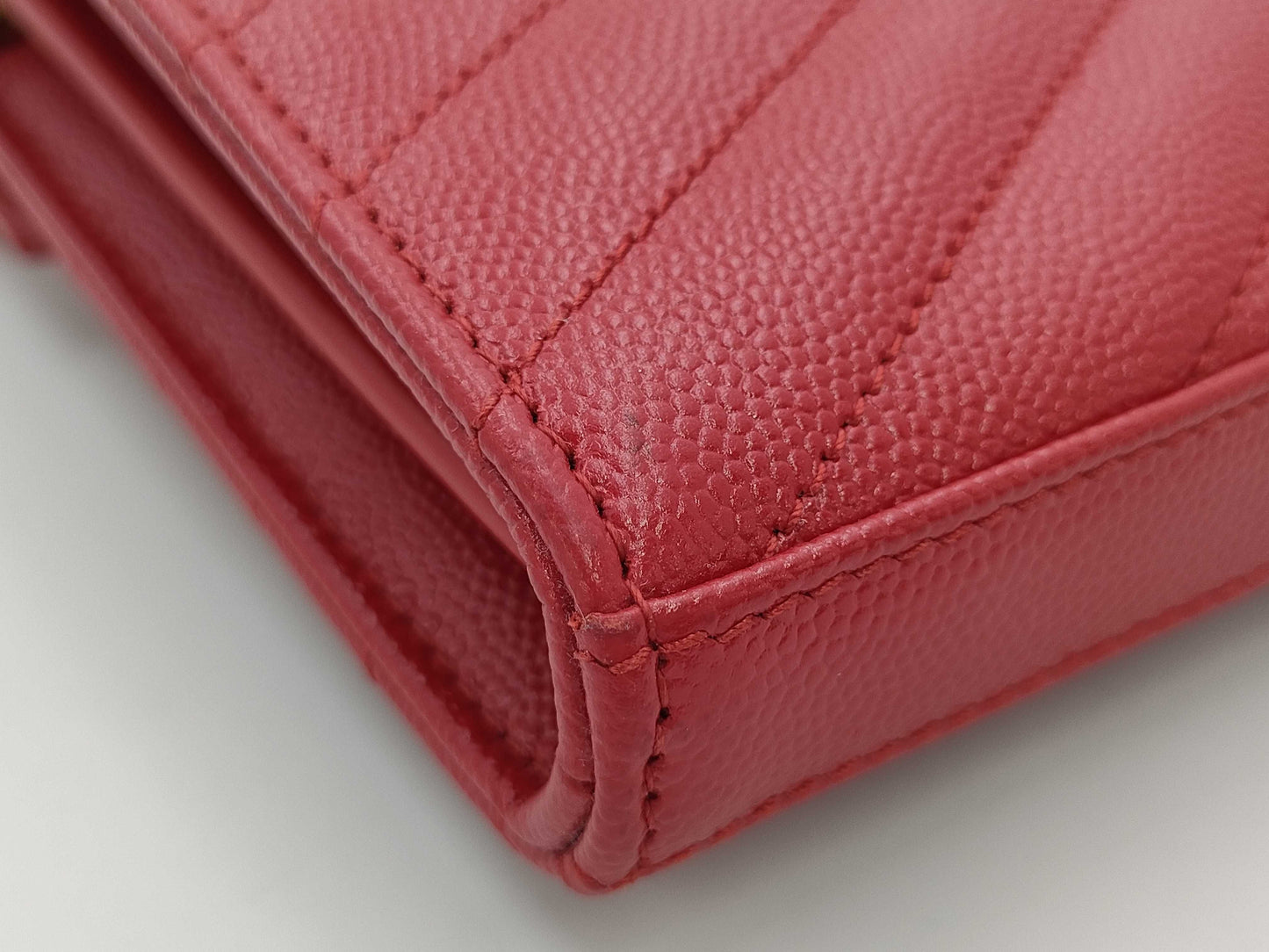 SAINT LAURENT Saint Laurent Long Wallet Shoulder Bag Red