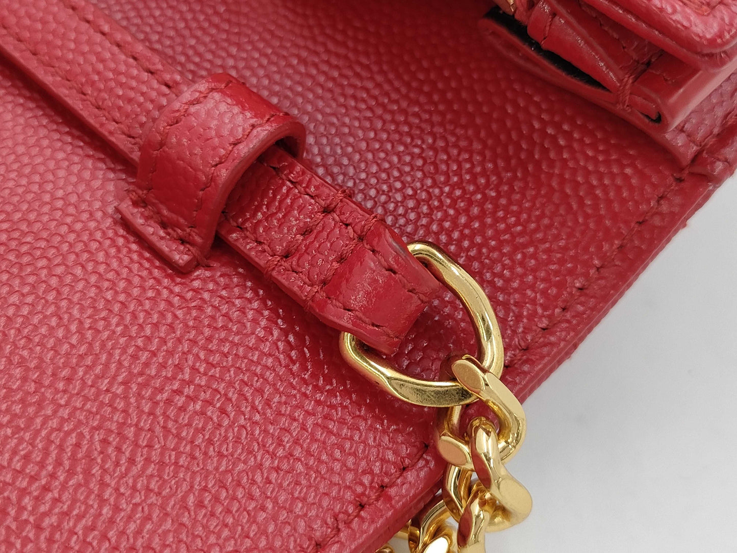 SAINT LAURENT Saint Laurent Long Wallet Shoulder Bag Red