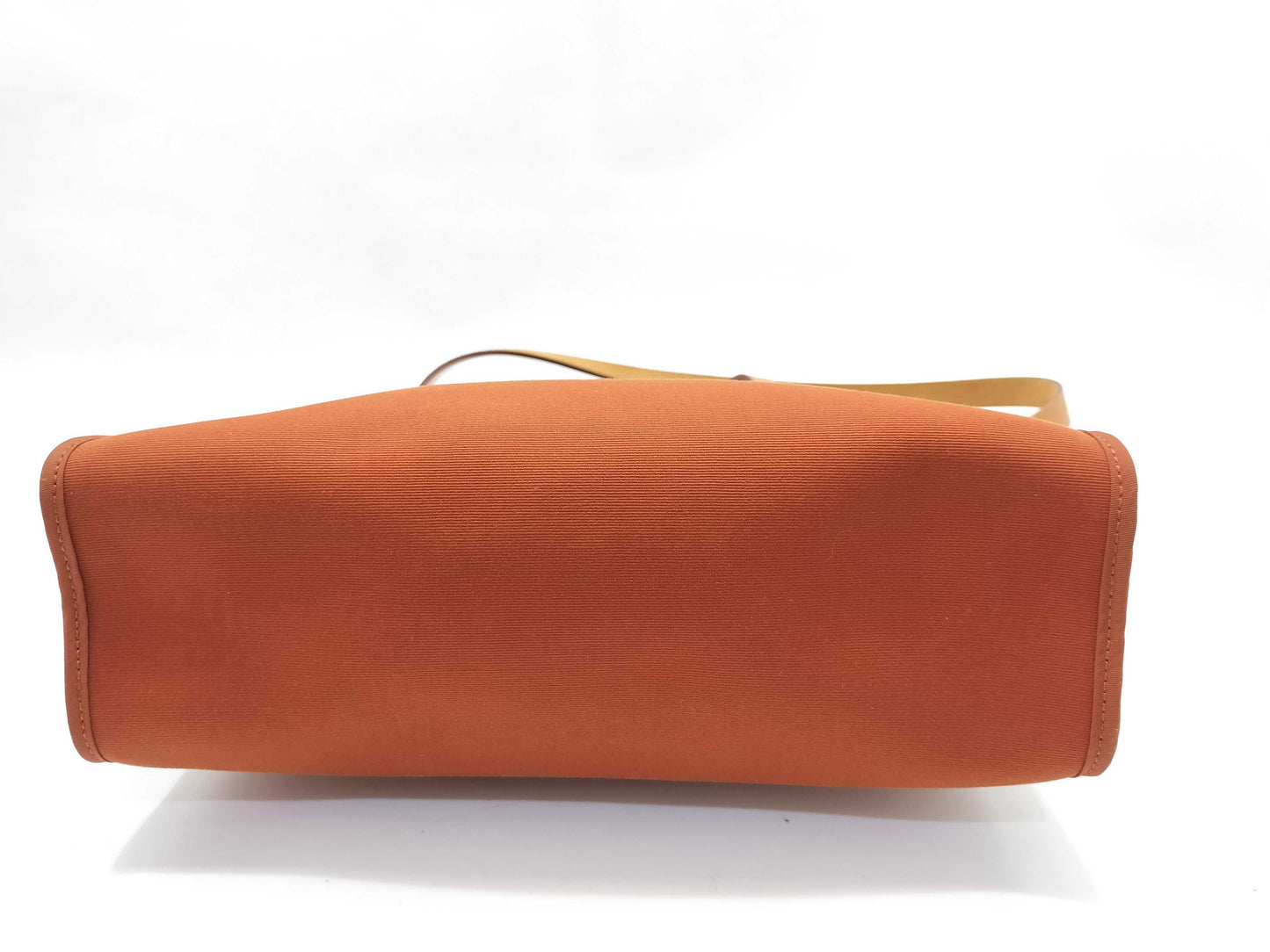 HERMES Airbag Zip Toile Officier Orange Canvas Handbag with A Stamp and Silver Hardware