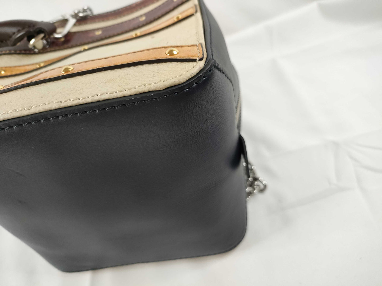 LOUIS VUITTON M52350 Trompe l'oeil Chain 2-Way Handbag/Shoulder Bag Black/Beige