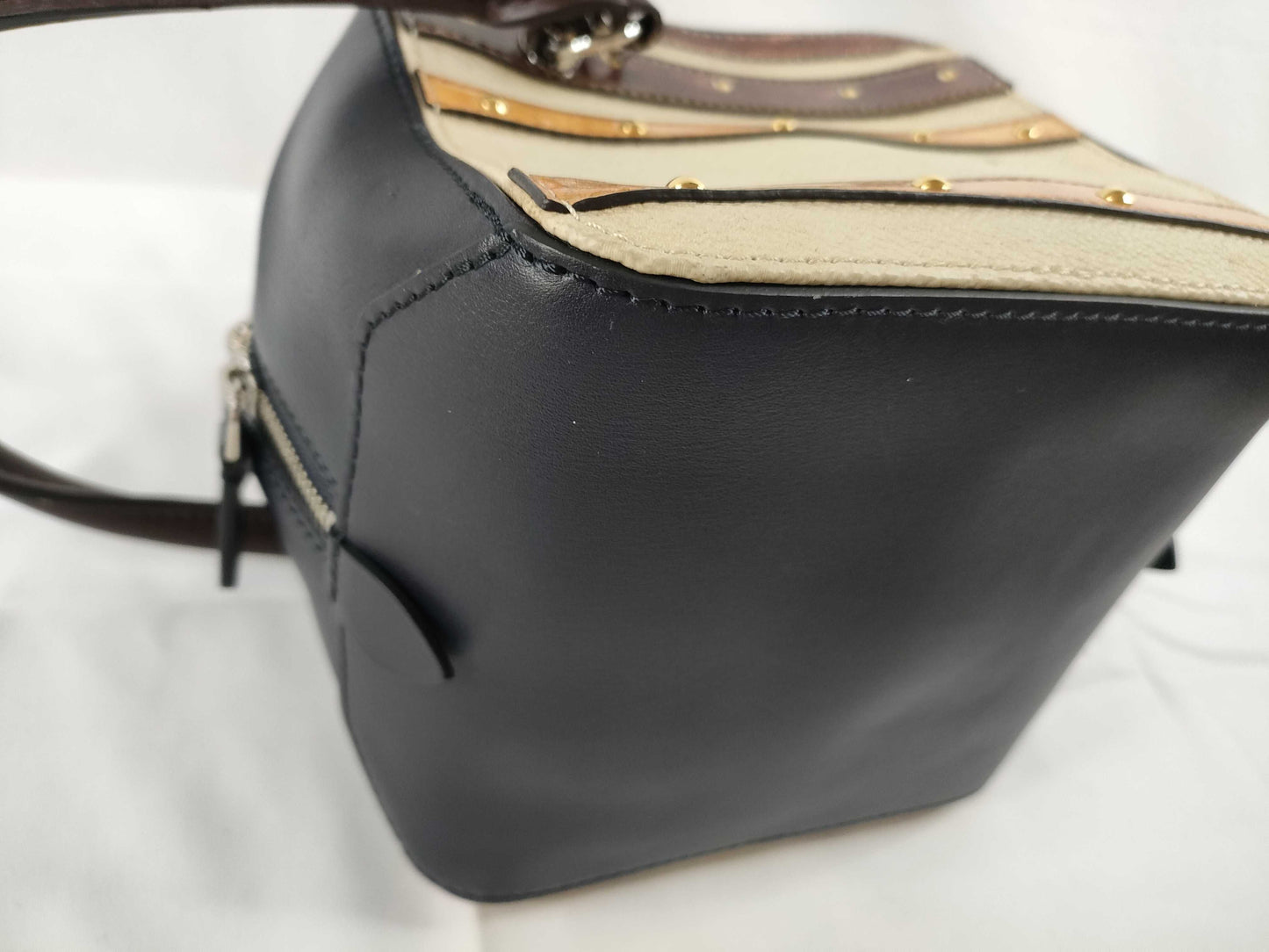 LOUIS VUITTON M52350 Trompe l'oeil Chain 2-Way Handbag/Shoulder Bag Black/Beige
