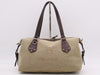 PRADA Canvas/Leather Logo Jacquard Bag Handbag