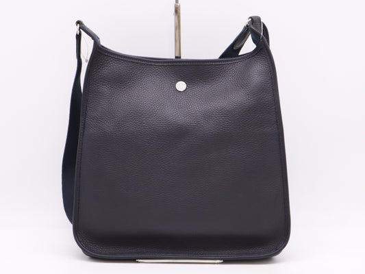 HERMES Leather Vespa GM □H Stamp 2004 Black Shoulder Bag with Dust Bag