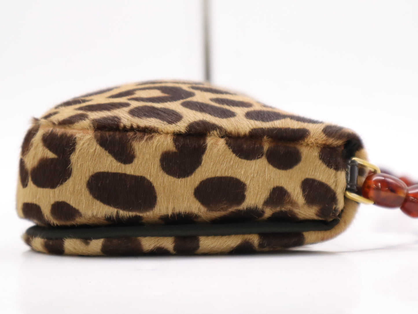Dior Harako/Patent Leather Maris Pearl Leopard Print Handbag