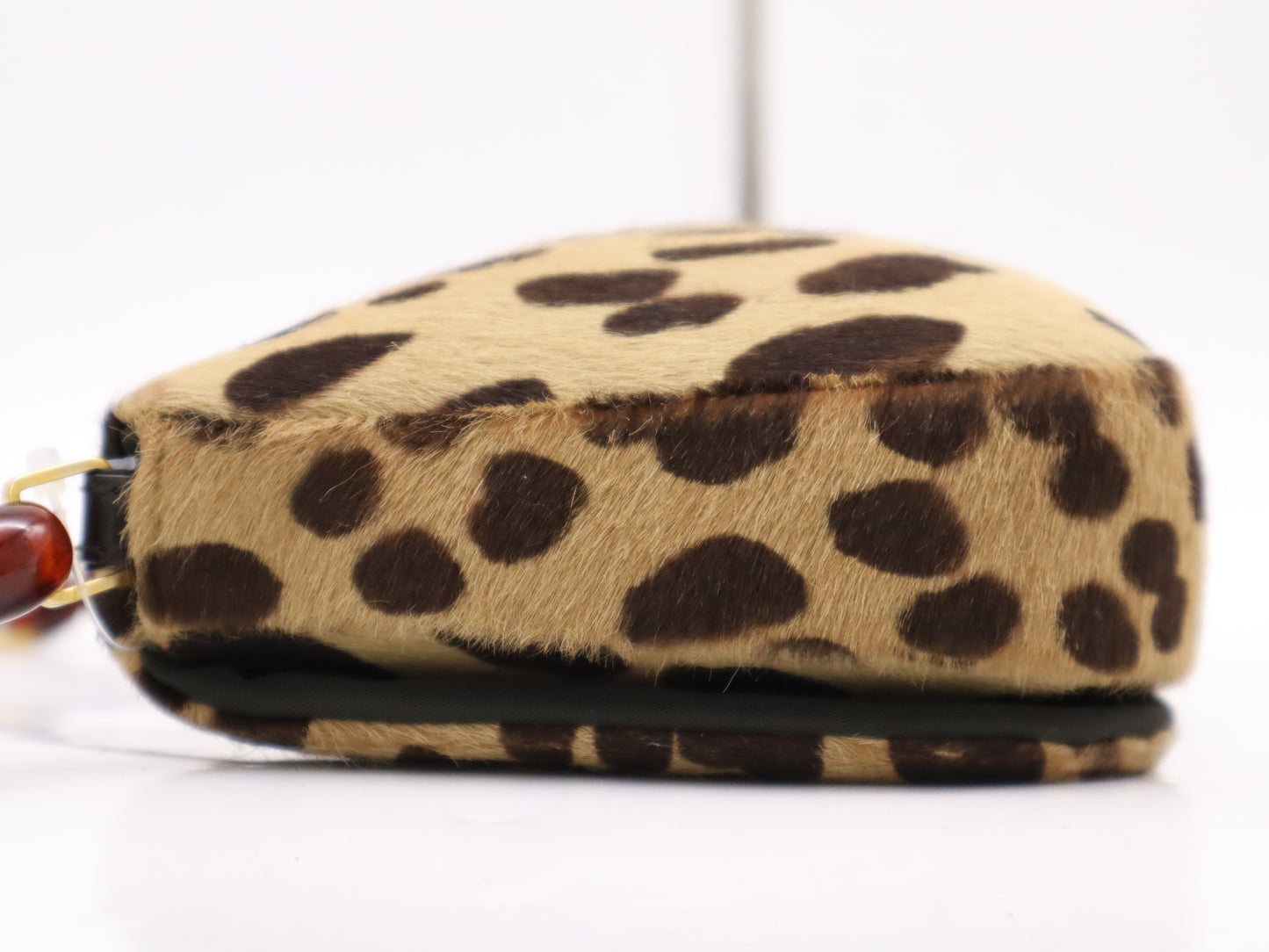 Dior Harako/Patent Leather Maris Pearl Leopard Print Handbag