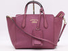 GUCCI Leather Swing Mini 2-Way Bag, Purple, with Name Tag and Shoulder Strap