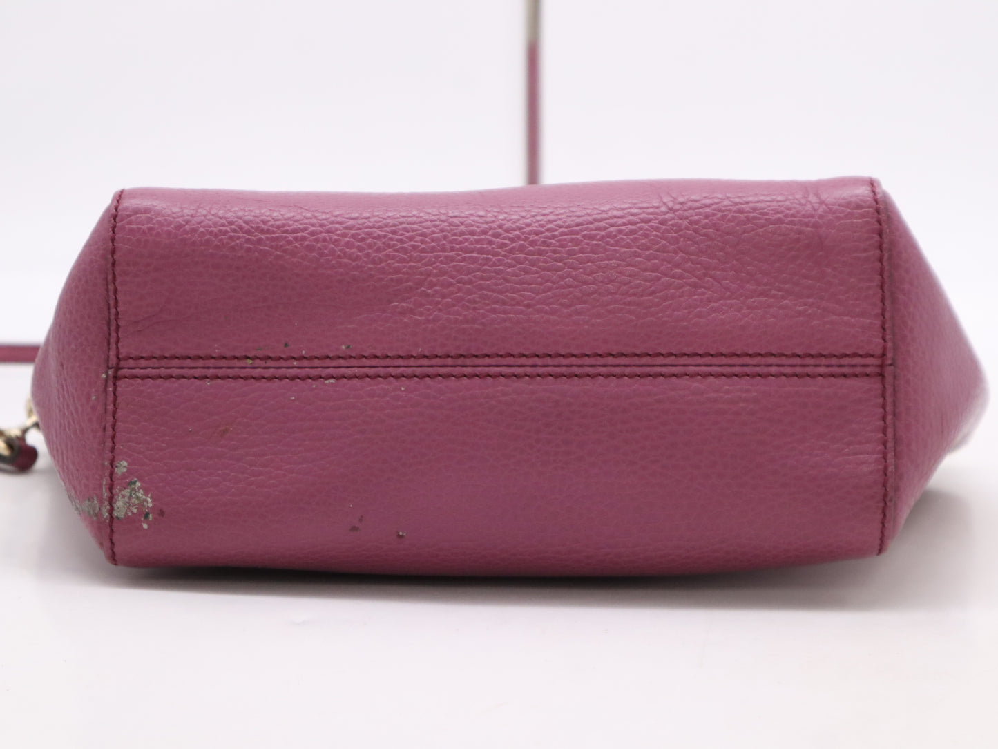 GUCCI Leather Swing Mini 2-Way Bag, Purple, with Name Tag and Shoulder Strap