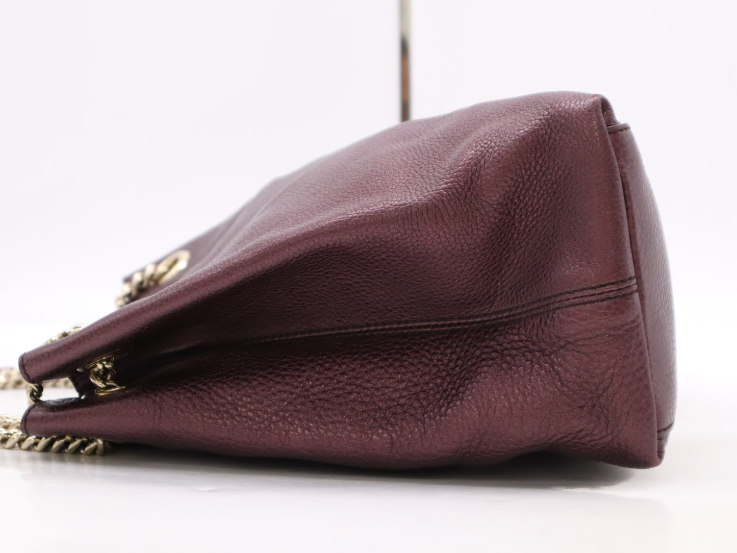 GUCCI 308982 Leather Soho Chain Shoulder Bag Purple Shoulder Bag