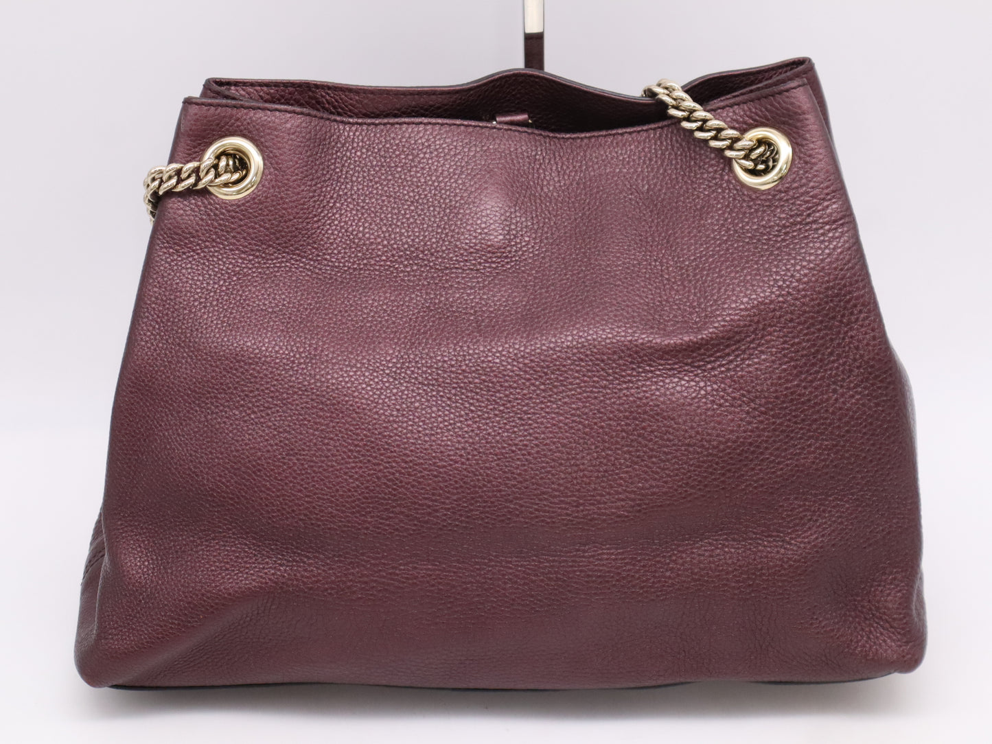 GUCCI 308982 Leather Soho Chain Shoulder Bag Purple Shoulder Bag