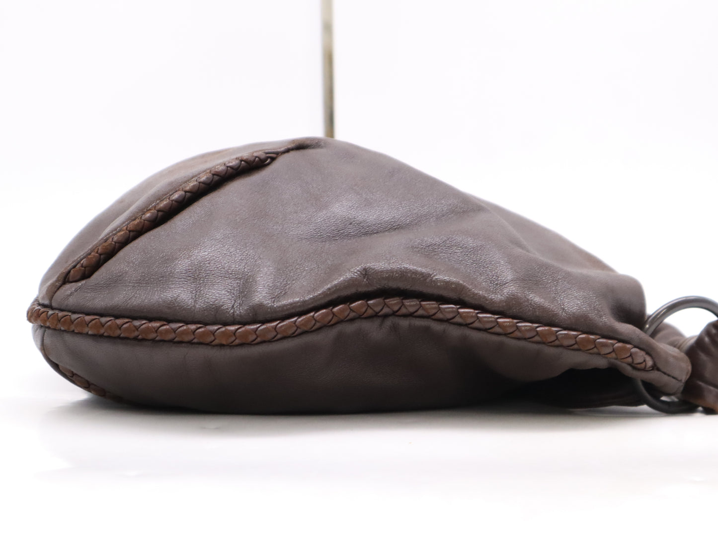 BOTTEGA VENETA BOTTEGA VENETA Leather Intrecciato Shoulder Bag Brown with Dust Bag