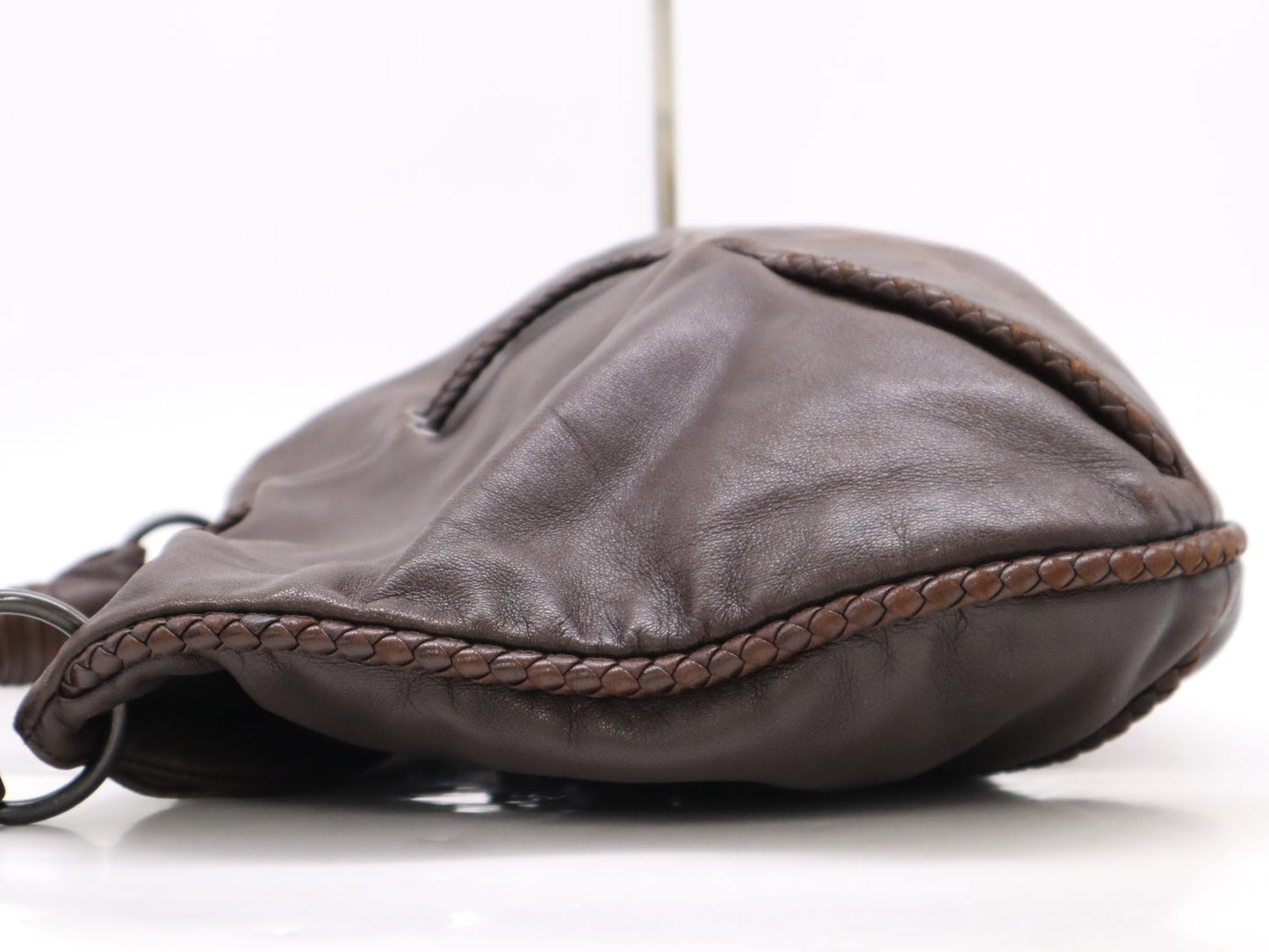 BOTTEGA VENETA BOTTEGA VENETA Leather Intrecciato Shoulder Bag Brown with Dust Bag