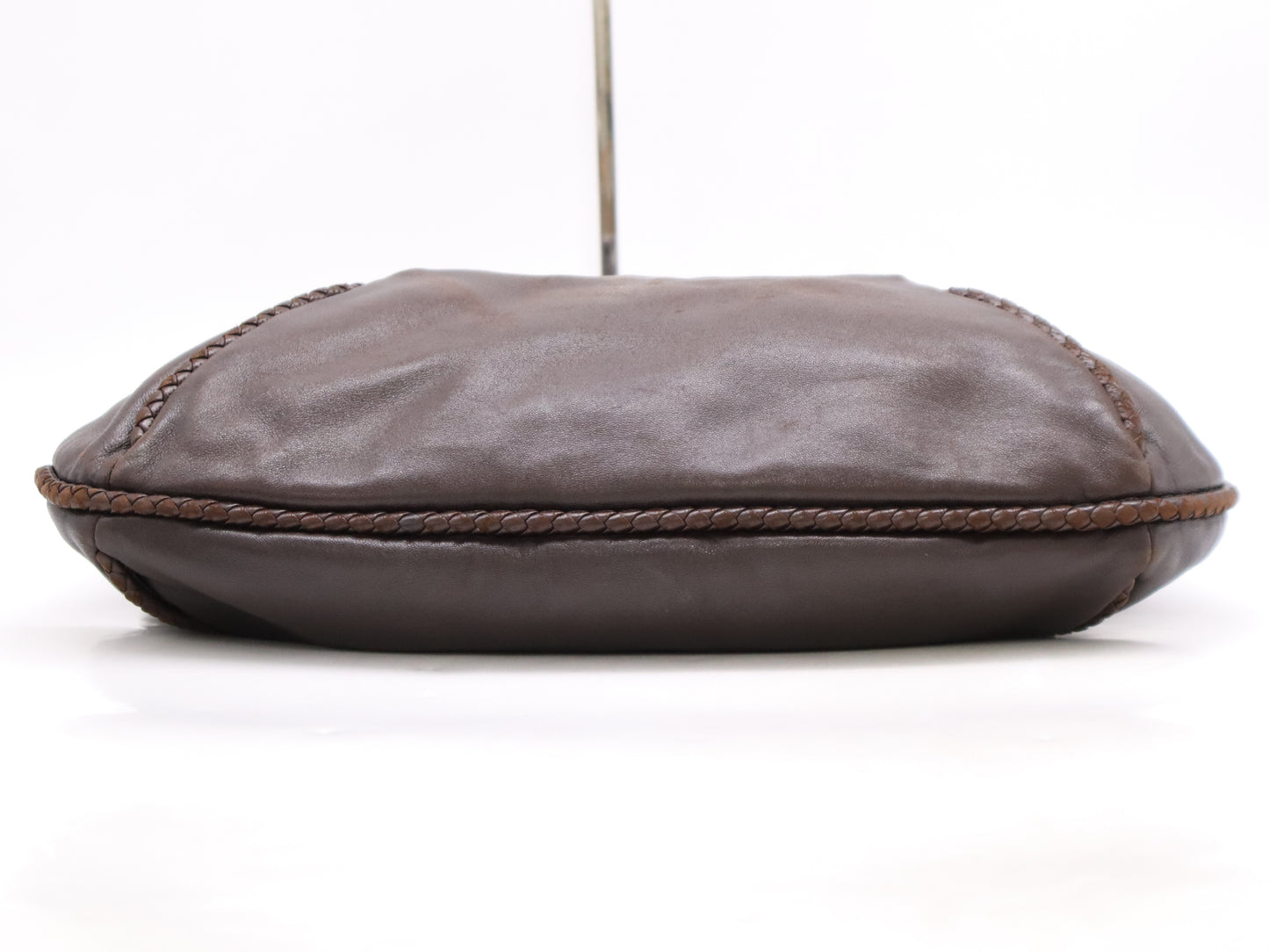 BOTTEGA VENETA BOTTEGA VENETA Leather Intrecciato Shoulder Bag Brown with Dust Bag