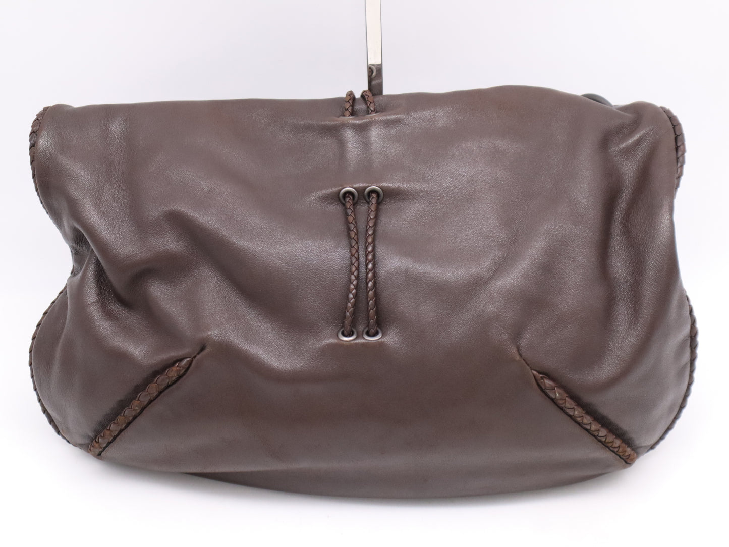 BOTTEGA VENETA BOTTEGA VENETA Leather Intrecciato Shoulder Bag Brown with Dust Bag