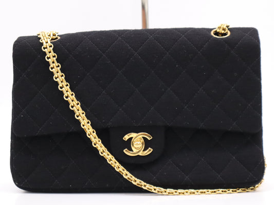 CHANEL Cotton Matelasse 26 Chain Shoulder Bag Black Seal 3606725 Shoulder Bag