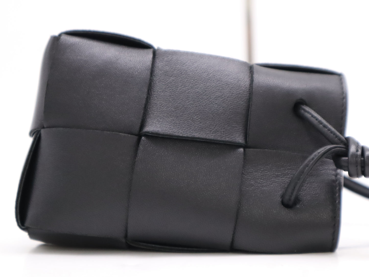 BOTTEGA VENETA Intrecciato Large Cassette Mini Black Shoulder Bag with Dust Bag