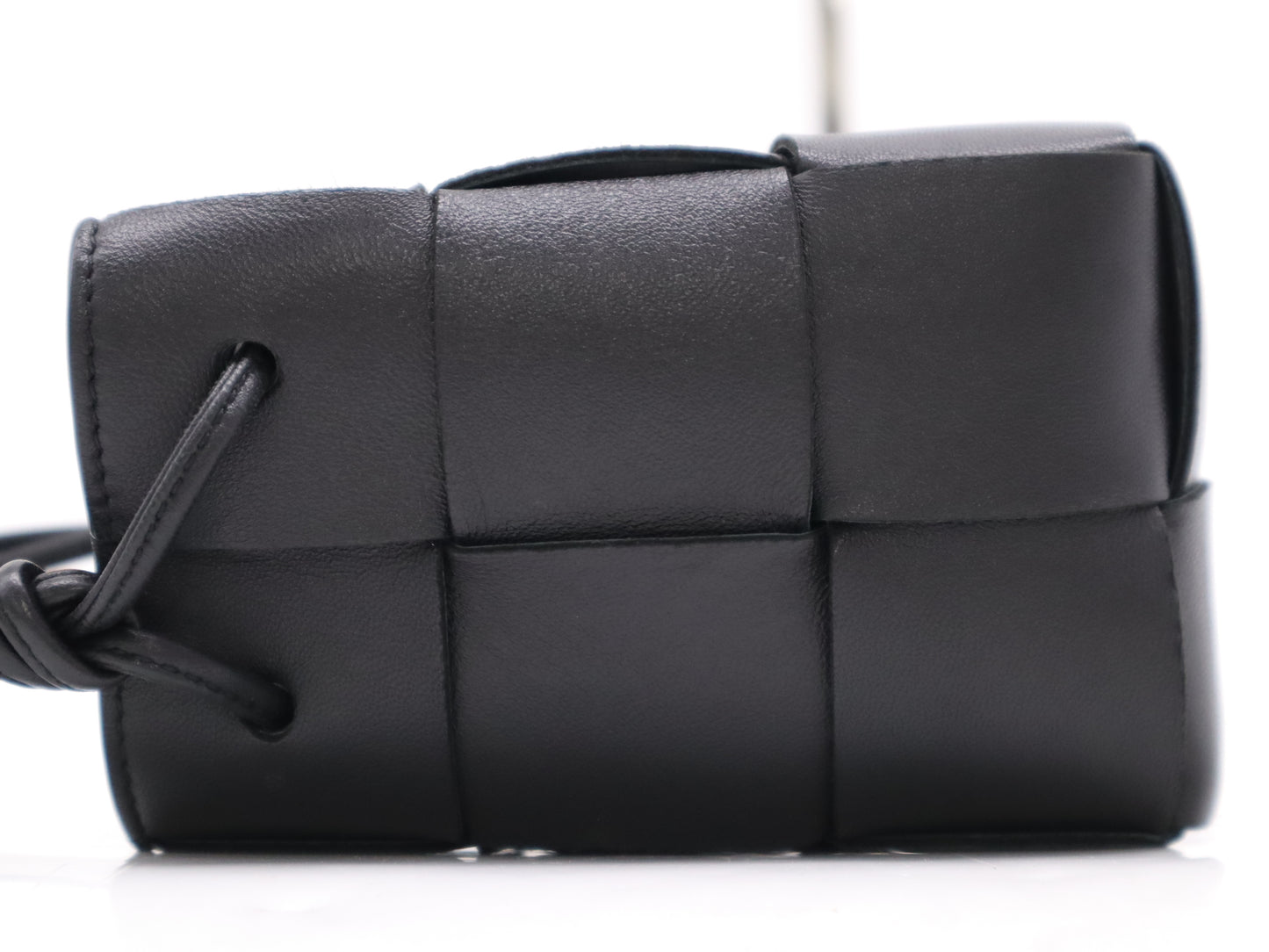 BOTTEGA VENETA Intrecciato Large Cassette Mini Black Shoulder Bag with Dust Bag