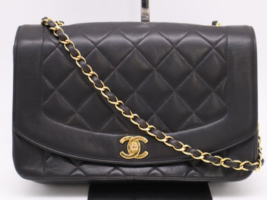CHANEL Diana 25 Lambskin Shoulder Bag Black Seal 3408335 Shoulder Bag