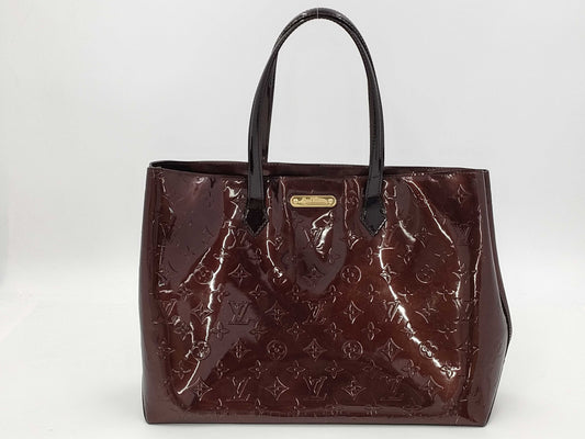 LOUIS VUITTON Vernis M91645 Vernis Wilshire MM Amaranth Handbag