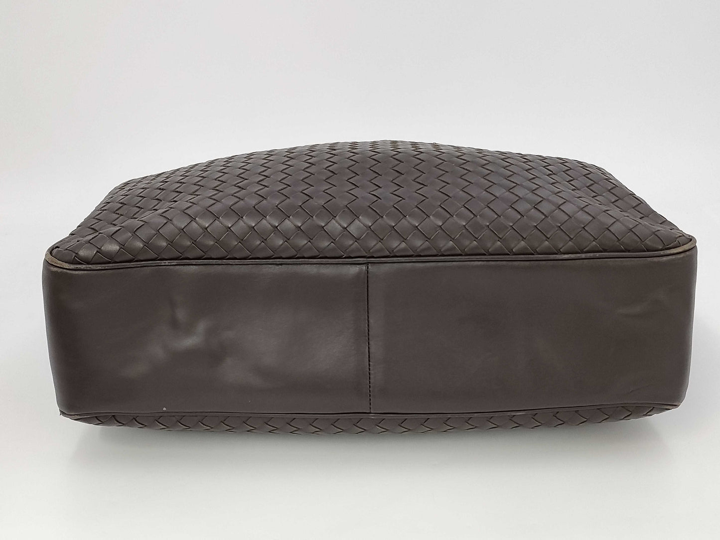BOTTEGA VENETA Intrecciato Briefcase, 2-Way Leather, Brown, with Strap, Cloche, Padlock, Key, and Dust Bag