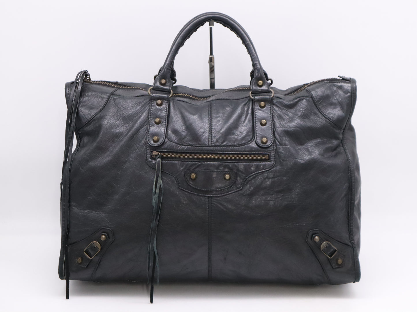 BALENCIAGA 110506 Leather Handbag Black Handbag