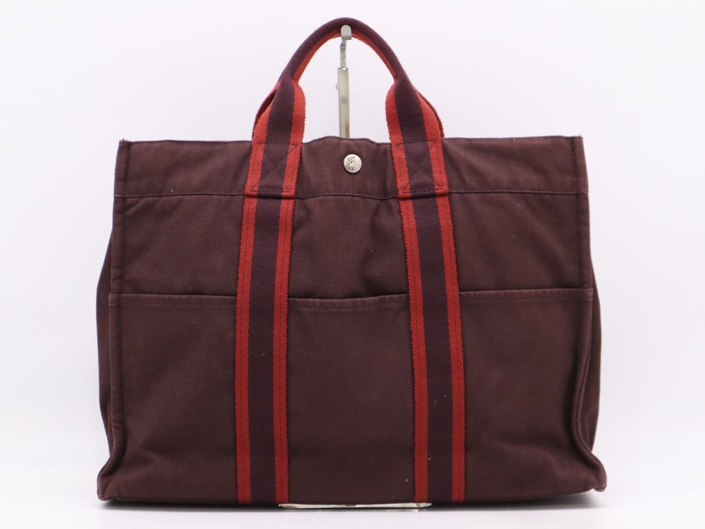 BALENCIAGA Canvas Foule Tote MM Bordeaux Handbag
