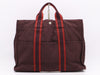 BALENCIAGA Canvas Foule Tote MM Bordeaux Handbag