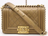 CHANEL Lambskin Boy Small Handbag with S Flap, S Chain, Gold Metal Hardware, Gold Seal, 16267272 Shoulder Bag