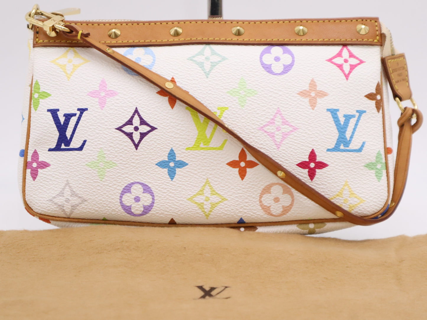 LOUIS VUITTON M92649 Multicolor Pochette Accessoires Blanc with Dust Bag