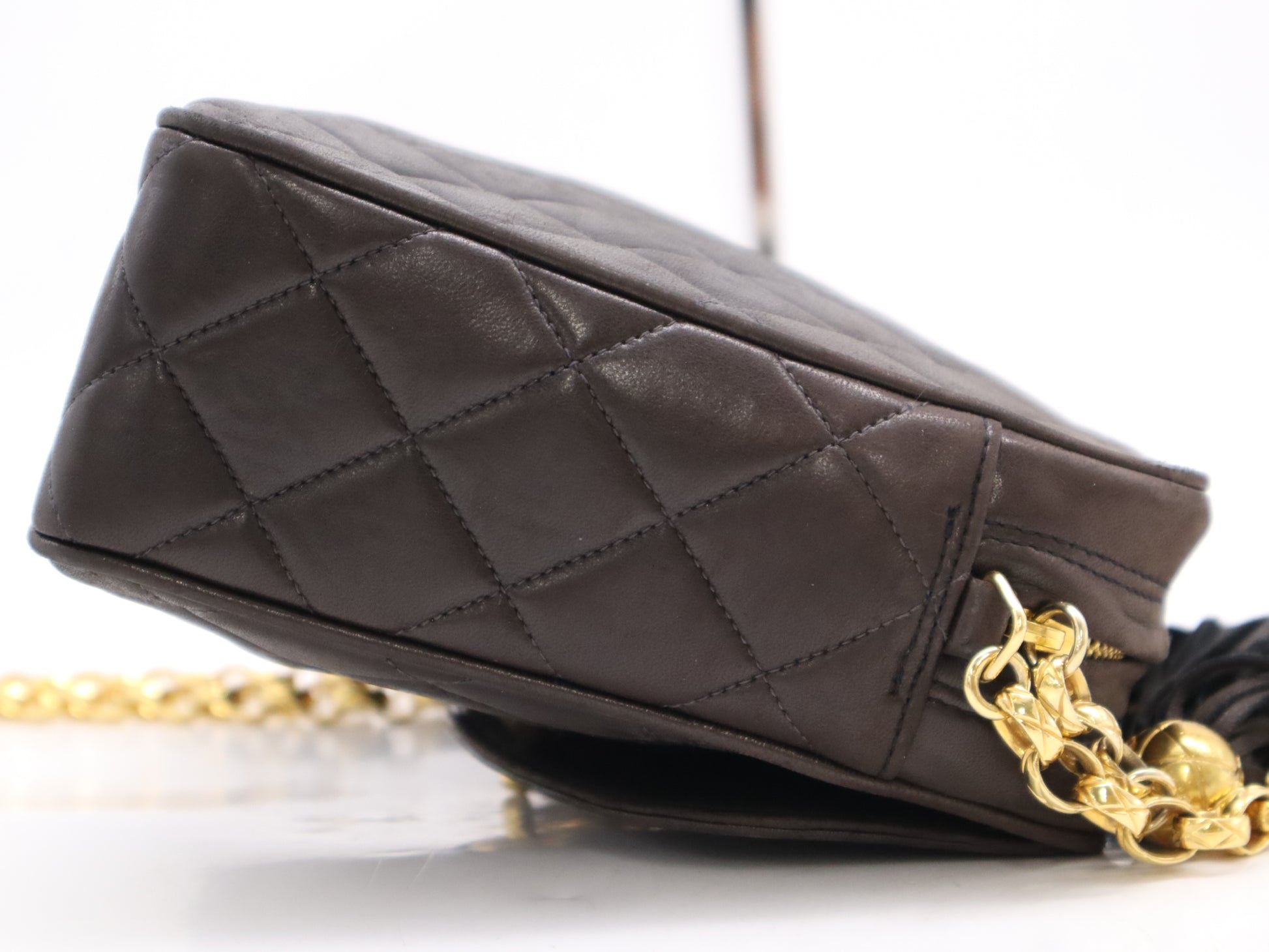 CHANEL Lambskin Matelasse 23 Shoulder Bag with Small Flap, Small Chain, Gold Hardware, Black Seal, Card Included, Dust Bag Included, 2653551