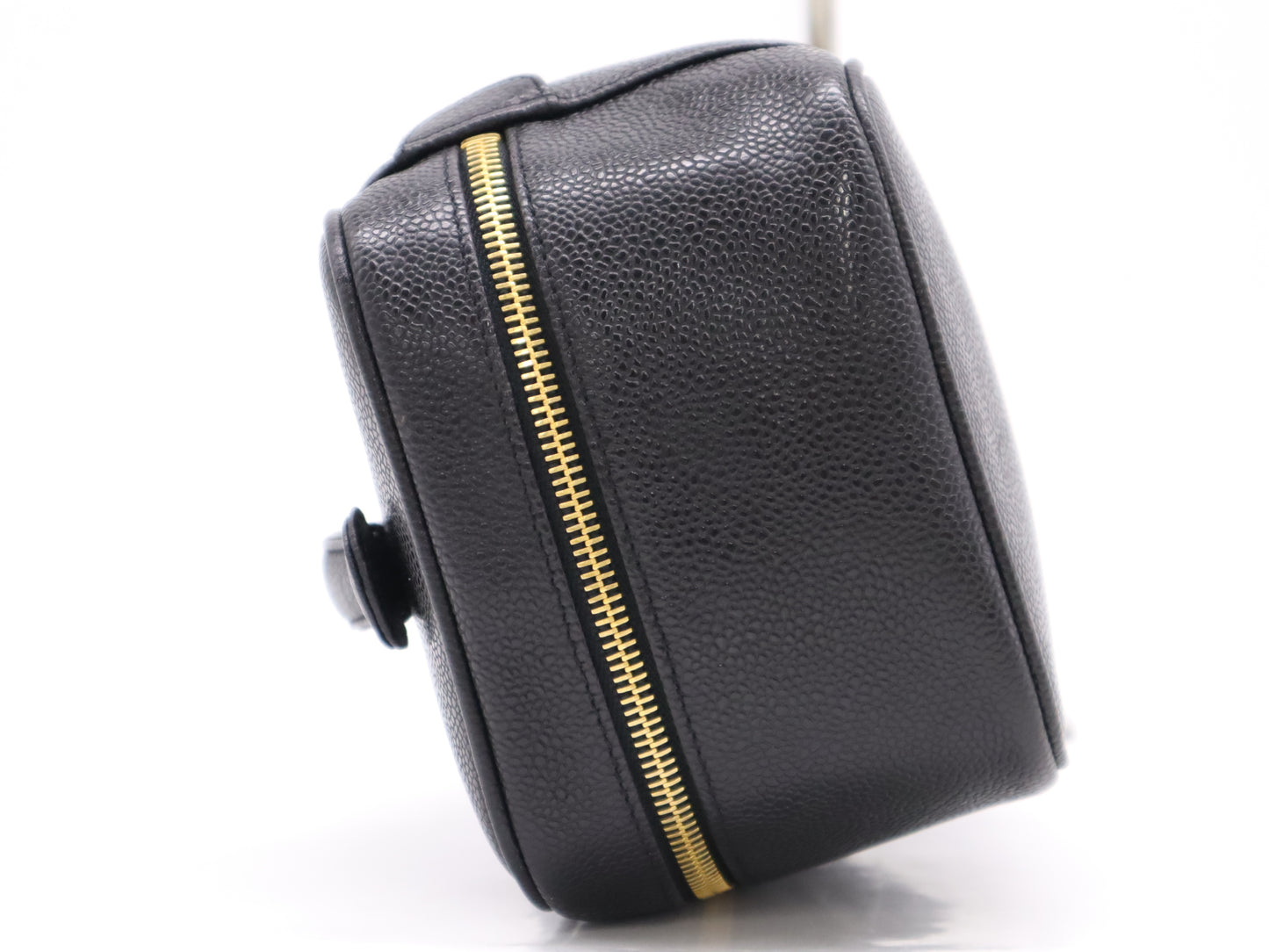 CHANEL Caviar Skin Vanity Bag, Black, GD Hardware, Card Holder, Sticker, 4645215, Handbag