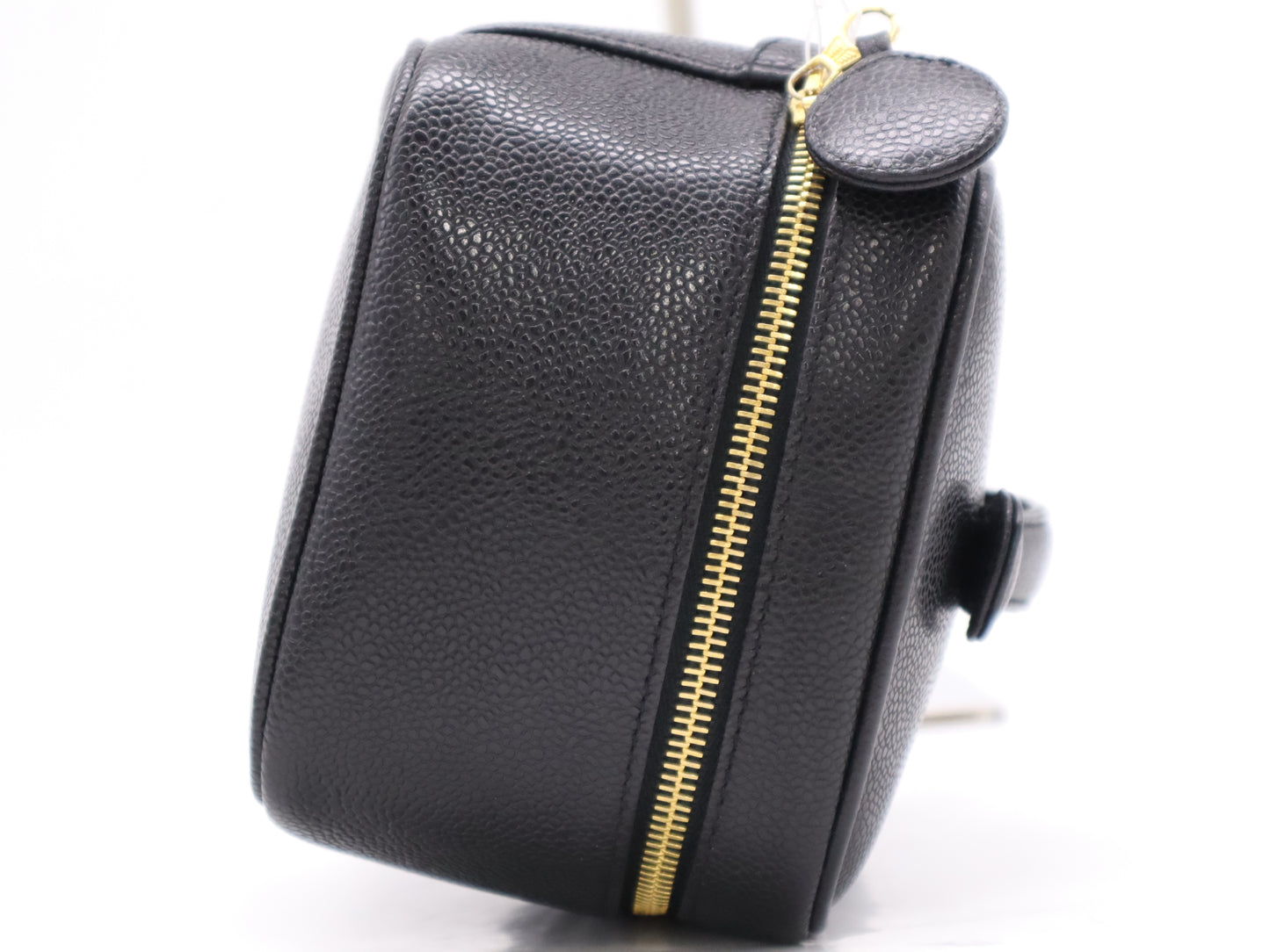 CHANEL Caviar Skin Vanity Bag, Black, GD Hardware, Card Holder, Sticker, 4645215, Handbag