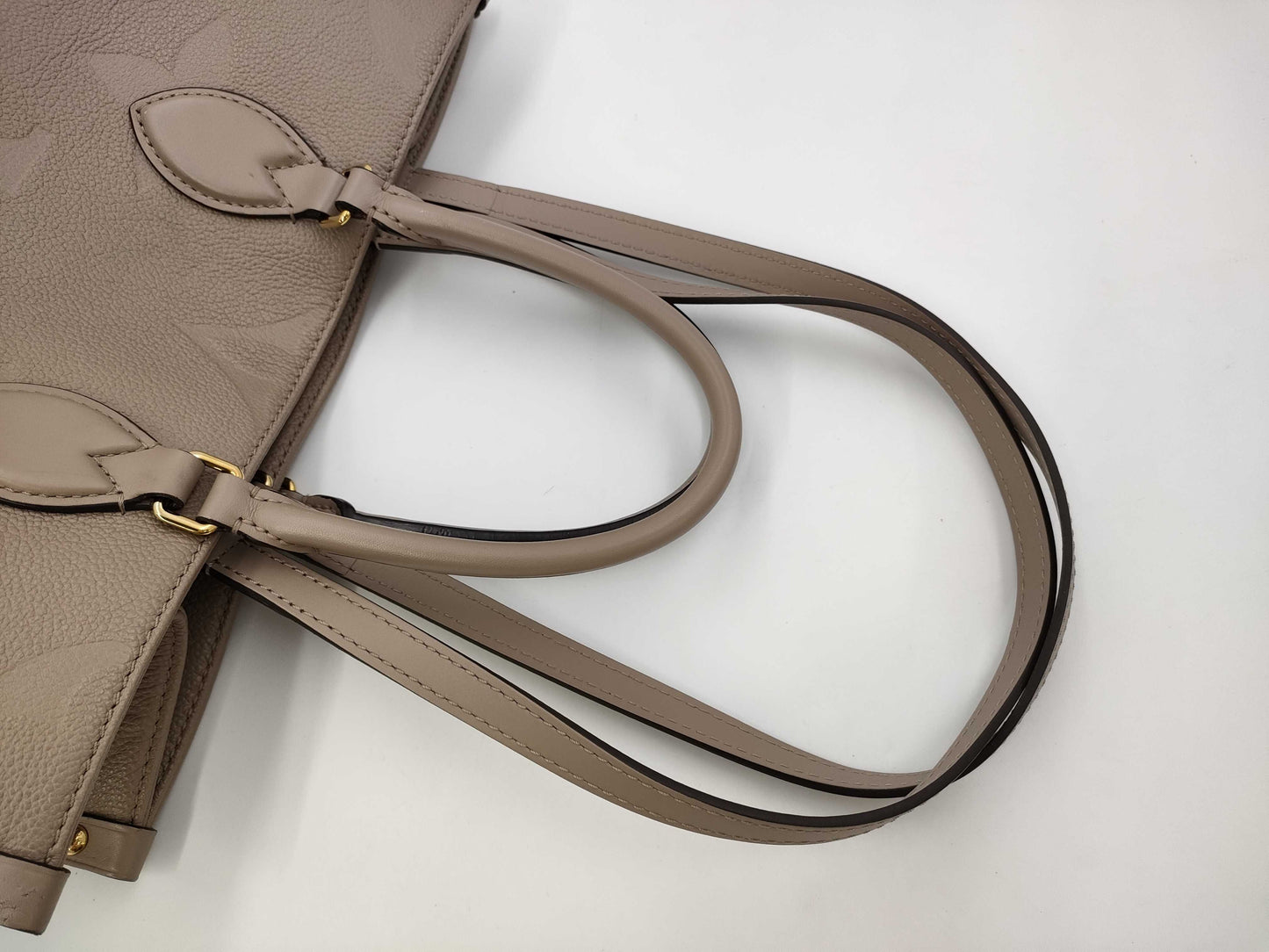 LOUIS VUITTON Monogram Empreinte M45607 Empreinte Giant on the Go MM Tourterelle RFID Verified Handbag