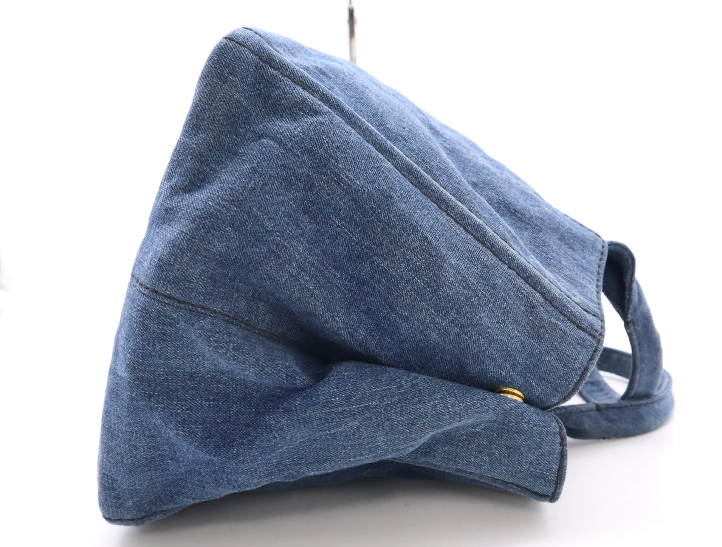 PRADA Denim Canapa Tote #L Blue Tote Bag