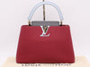 LOUIS VUITTON M42237 Taurillon Leather Capucines PM Handbag in Rouge/Blue/Gray with Dust Bag