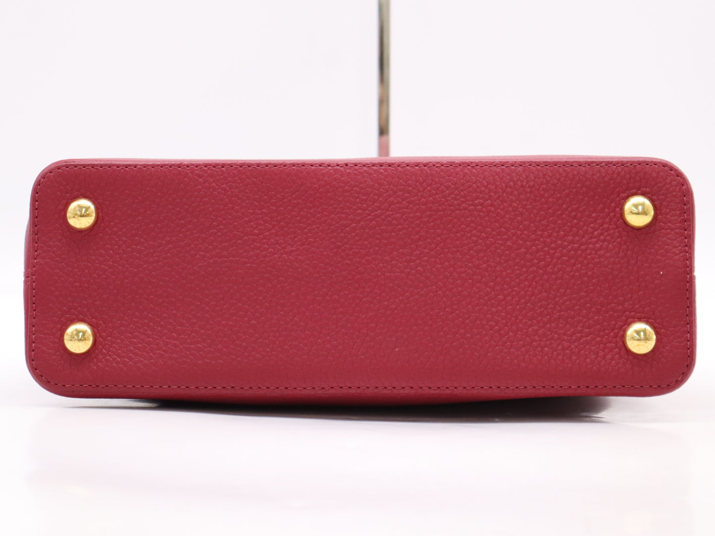 LOUIS VUITTON M42237 Taurillon Leather Capucines PM Handbag in Rouge/Blue/Gray with Dust Bag