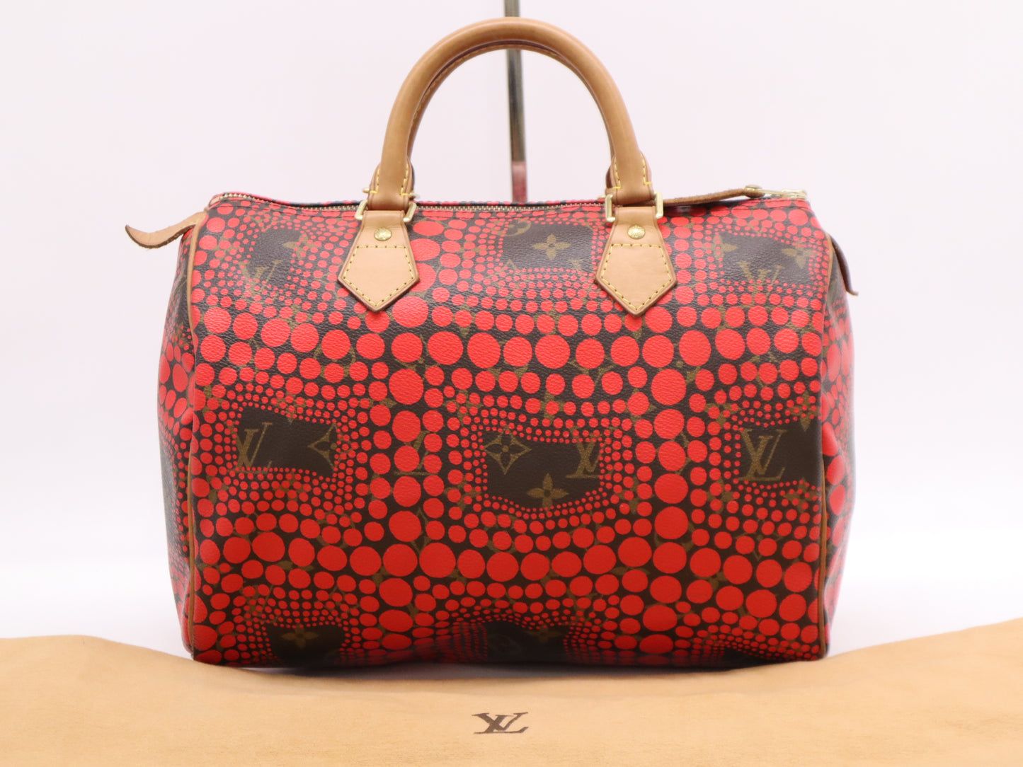 LOUIS VUITTON M40693? Monogram Pumpkin Dot Speedy 30 Handbag with Dust Bag