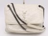Yves Saint Laurent 498894 Vintage Leather Niki Medium Chain Shoulder Bag in White with Black Hardware