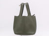 HERMES Taurillon Clémence Picotin PM Handbag, Green, F Stamp, 2002