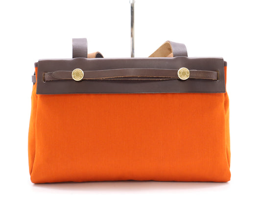 HERMES Leather Cabas Bag PM □I Stamp 2005 Tote Bag with Spare Bag