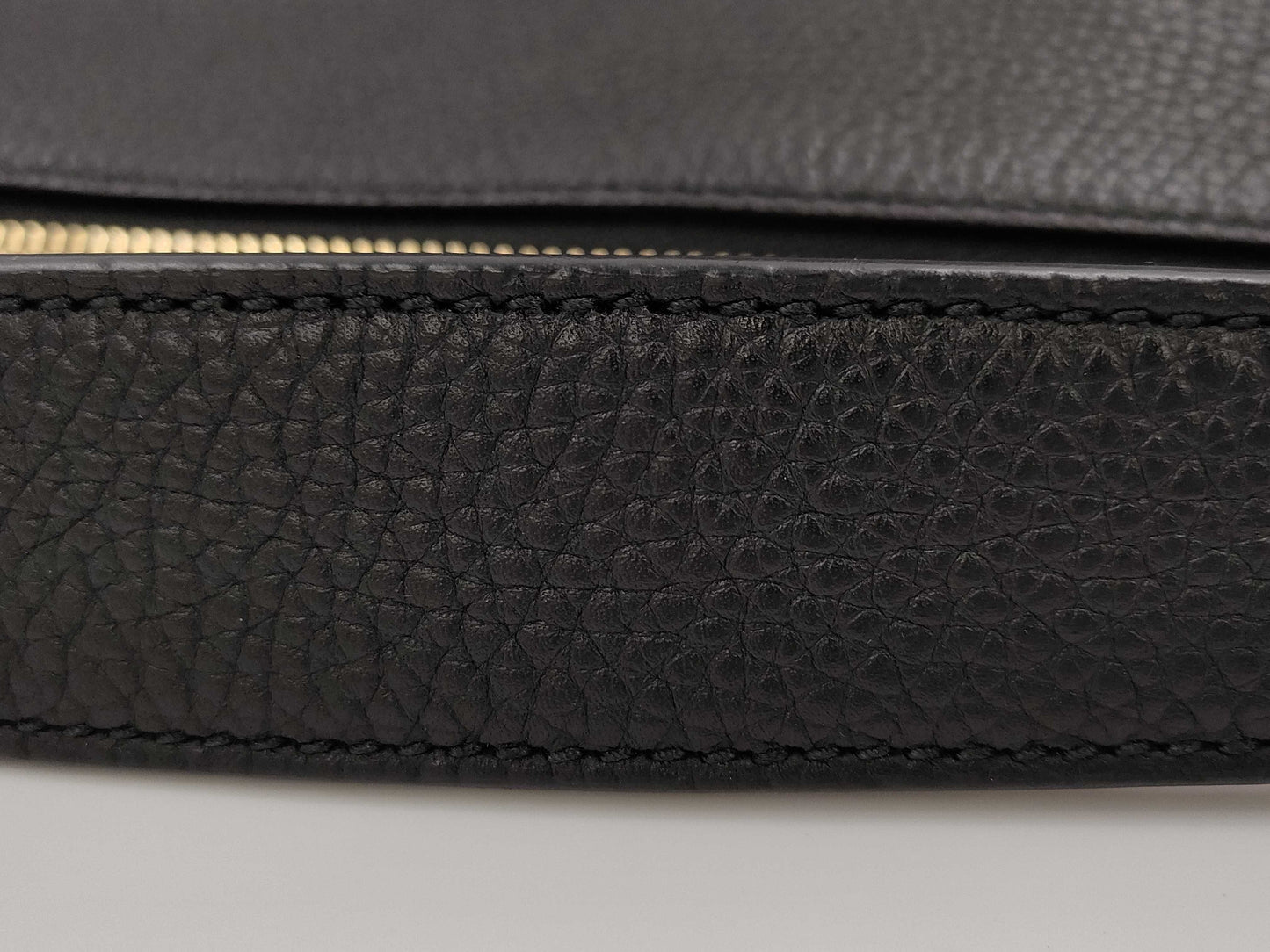 GUCCI 536194 Leather Soho Shoulder Bag in Black with GD Hardware