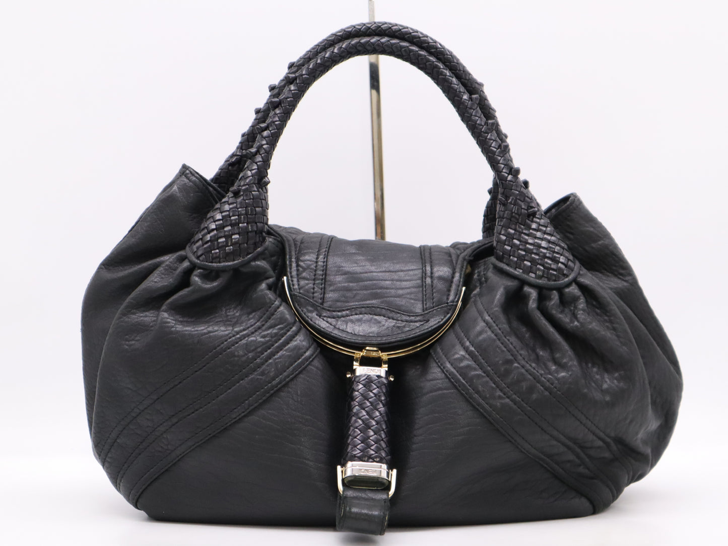 FENDI Leather Spy Bag Black Handbag