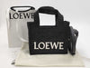 LOEWE Font 2-Way Tote Mini Raffia Black with Strap and Dust Bag