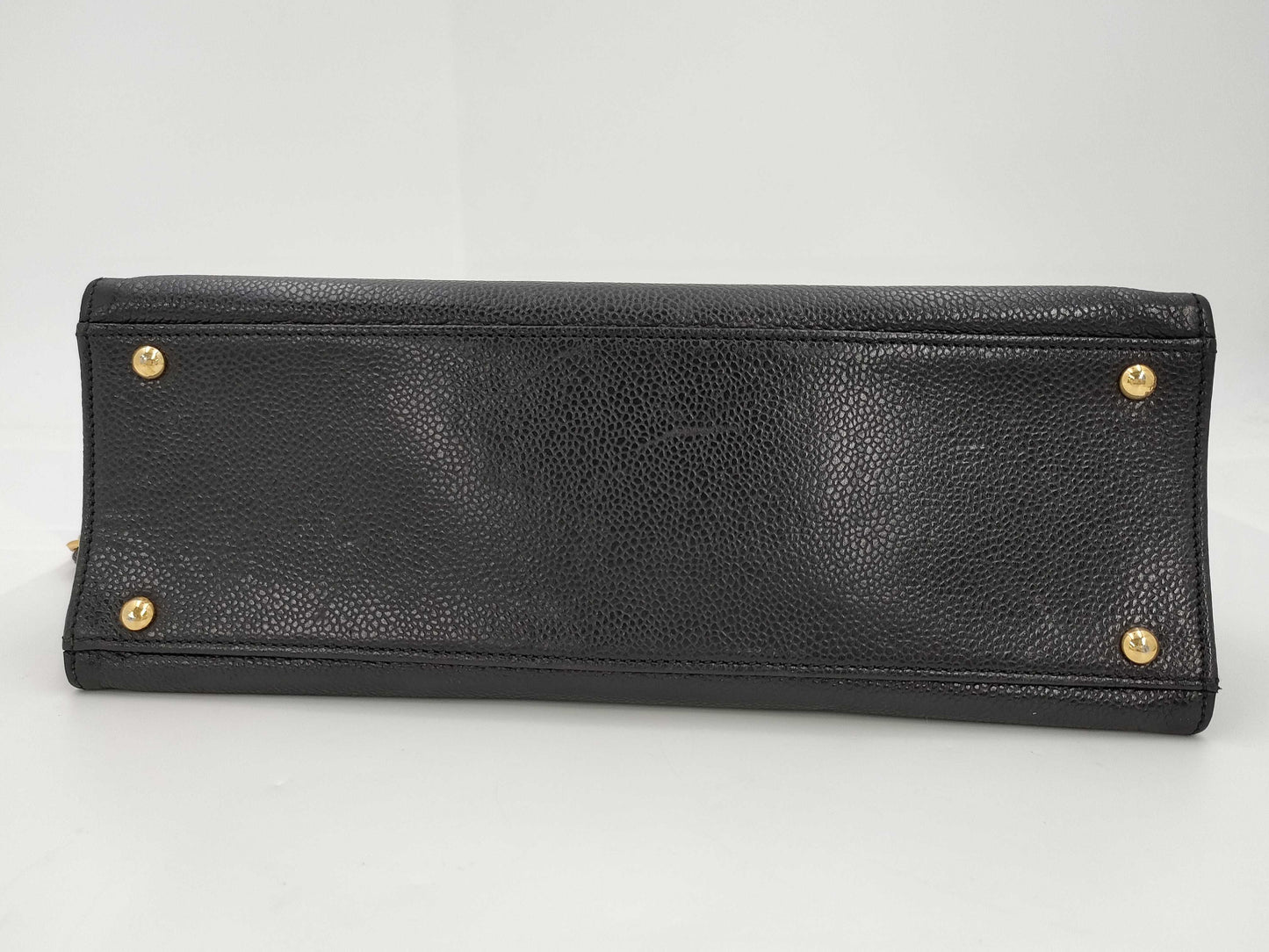 CHANEL Caviar Skin Chain Shoulder Bag with Coco Mark, GD Hardware, Black Seal, Card, 52844083, Card Included Tote Bag