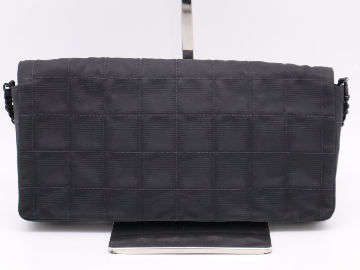 CHANEL Canvas New Travel Line Chocolate Bar Chain Shoulder Bag Black Seal 6420912 Shoulder Bag