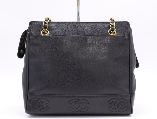 CHANEL Triple Coco Chain Shoulder Bag with GD Hardware and Black Seal, 4104611