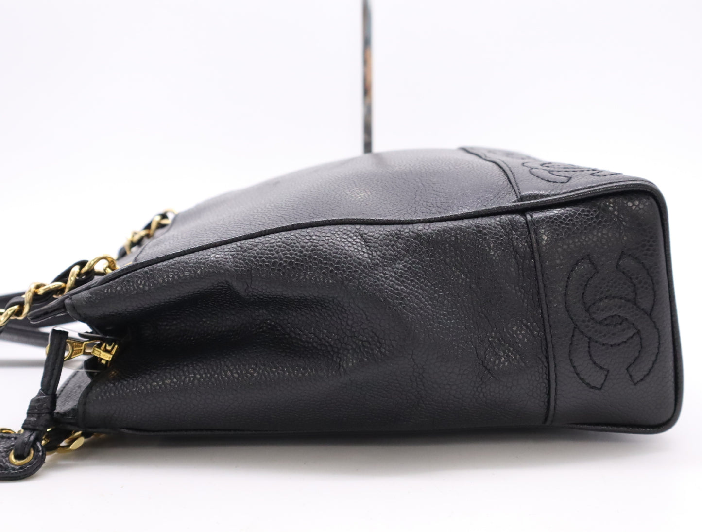 CHANEL Triple Coco Chain Shoulder Bag with GD Hardware and Black Seal, 4104611
